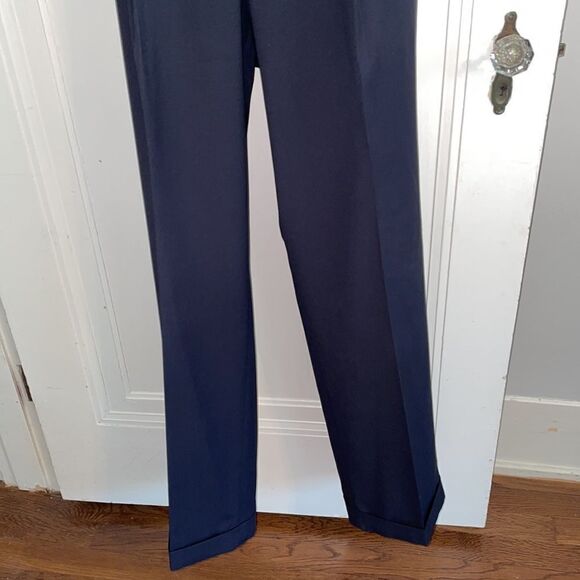 Dockers black polyester/wool/spandex pleat front cuff hem dress pants - Picture 3 of 7